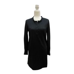 Gerard Darel Womens Black Long Sleeve Shirt Dress Comfort Casual